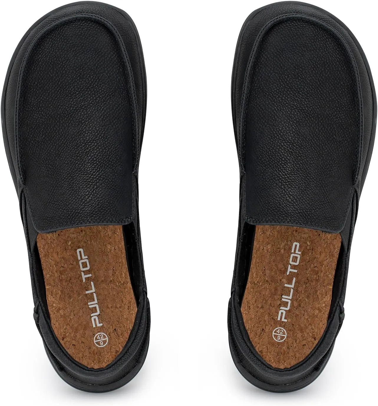 Pulltop Men's Barefoot Wide Toe Box Shoes - Zero Drop Leather Slip On Dress Shoes Non Slip Walking Shoes for Men
