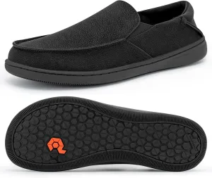 Pulltop Men's Barefoot Wide Toe Box Shoes - Zero Drop Leather Slip On Dress Shoes Non Slip Walking Shoes for Men
