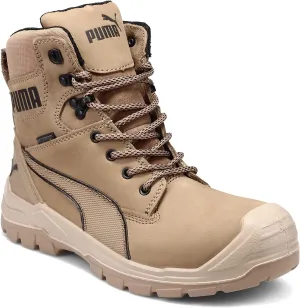 PUMA Men's Conquest Waterproof Composite Toe EH Zip Industrial Shoe, Stone, 12 Wide