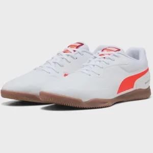 Puma Truco lll Futsal Shoes Jr - WHITE/GLOWING-RED/DARK-CRIMSON/BLACK