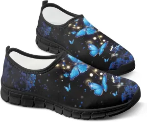 Pxjivorg Women's Art Pattern Slip-On Sneakers Casual Low-Top Flat Dress Shoes Soft Shoes Ladies Non-Slip Workout Holiday Shoes US Size 5.5-11.5