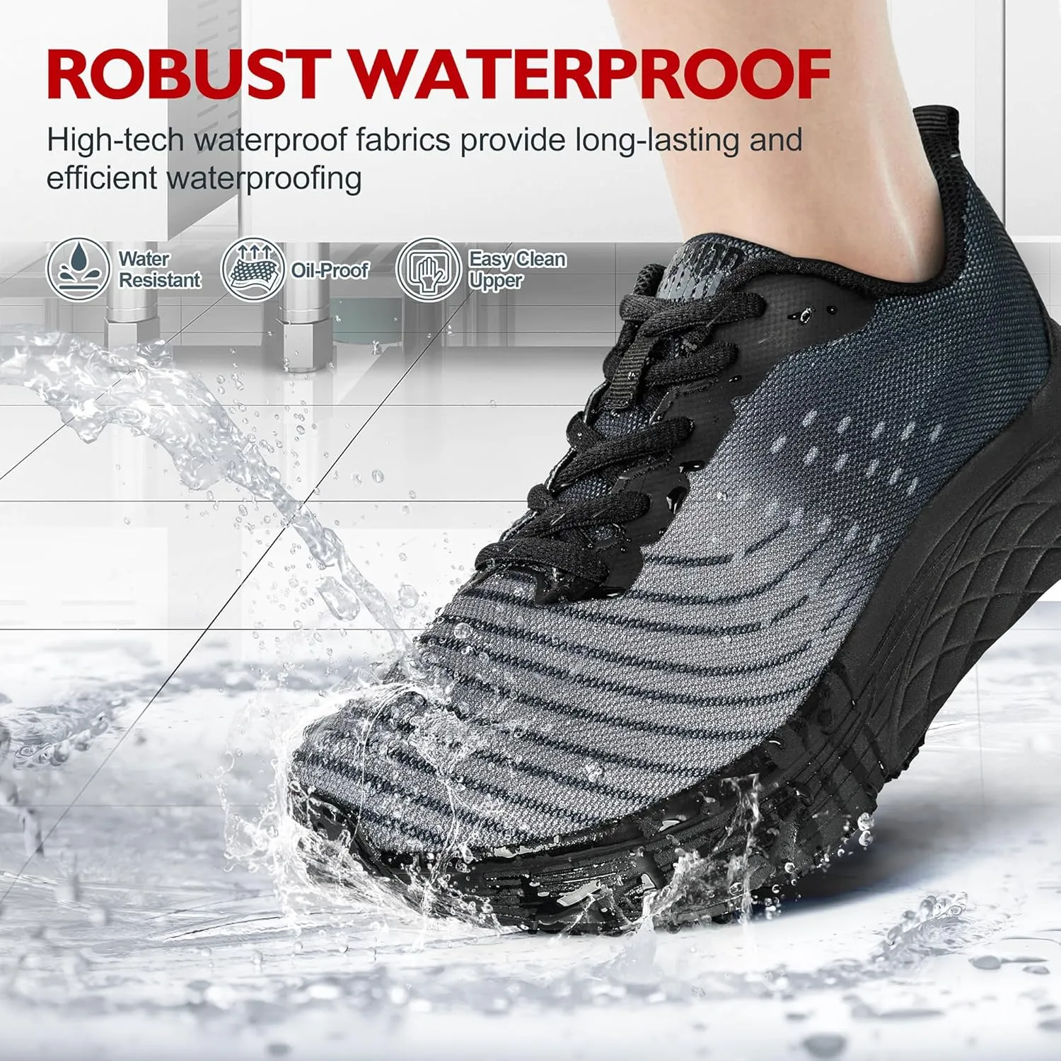 R CORD Non Slip Work Shoes Women Food Service Comfortable Water Resistant Womens Sneakers Slip Resistant Work Shoes Women