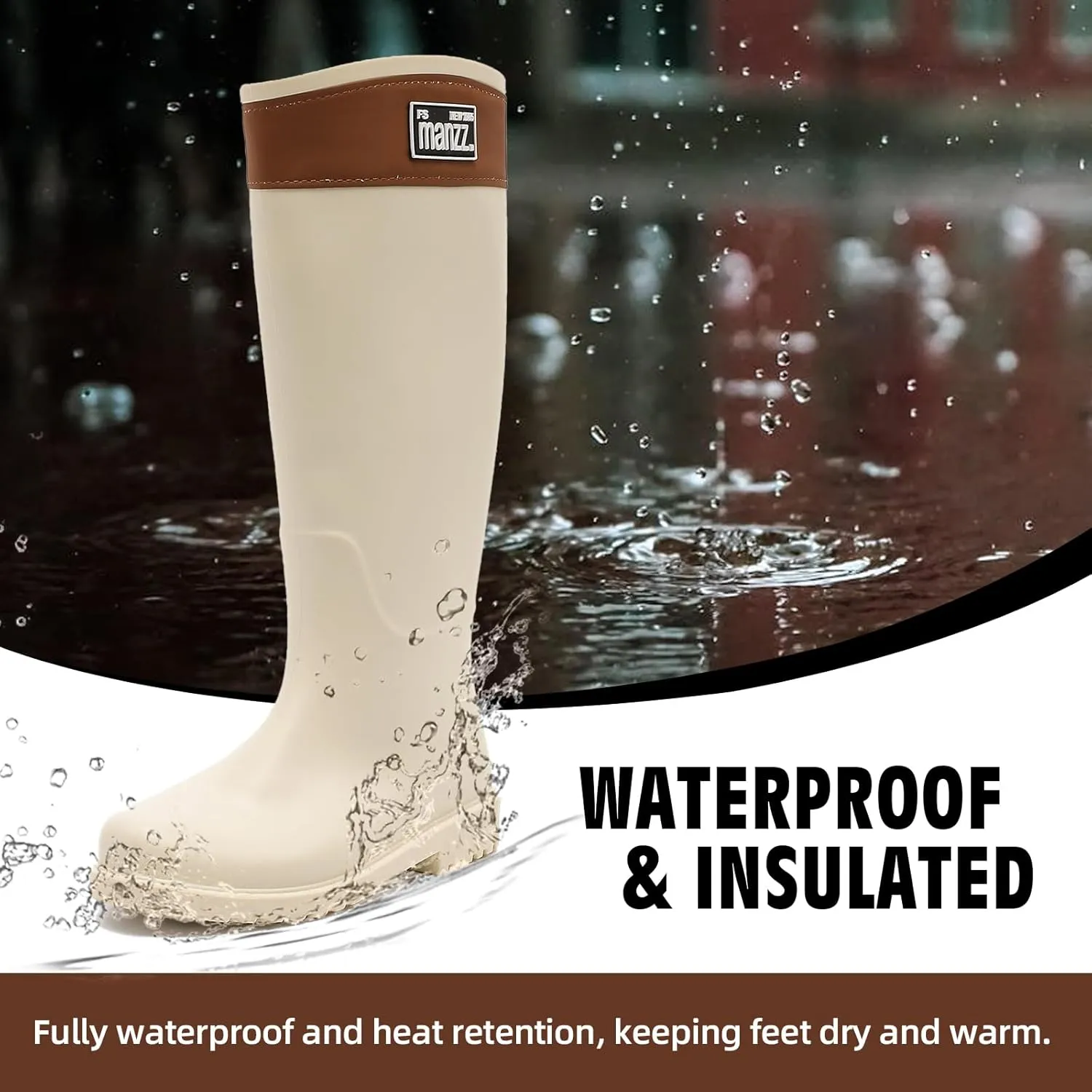 Rain Boots for Women, Anti-Slip Rubber Boots Waterproof Garden Boots Durable Slip Resistant Muck Boots,Tall Water Women Boots Comfort Fishing Boots Knee High Work Boots for Outdoor