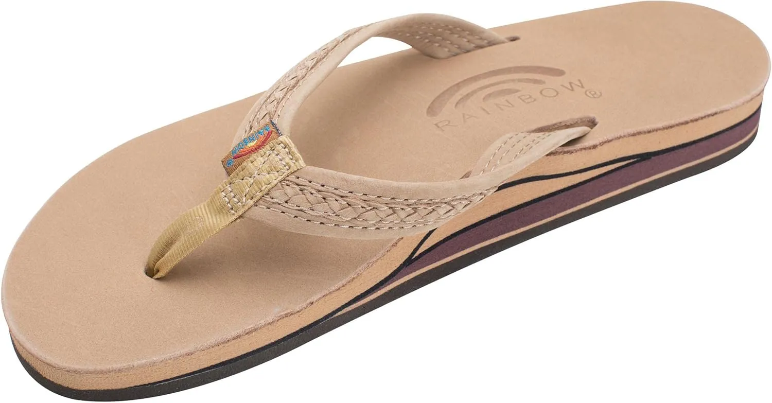 Rainbow Sandals The Willow - Double Layer Arch Support Premier Leather with Inset Double Braided 3/4” Medium Strap