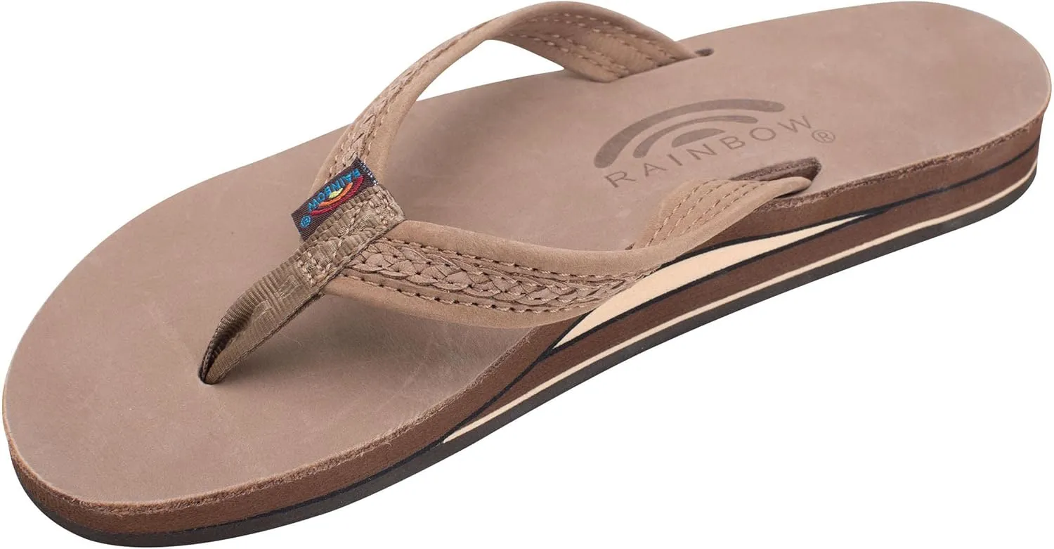 Rainbow Sandals The Willow - Double Layer Arch Support Premier Leather with Inset Double Braided 3/4” Medium Strap