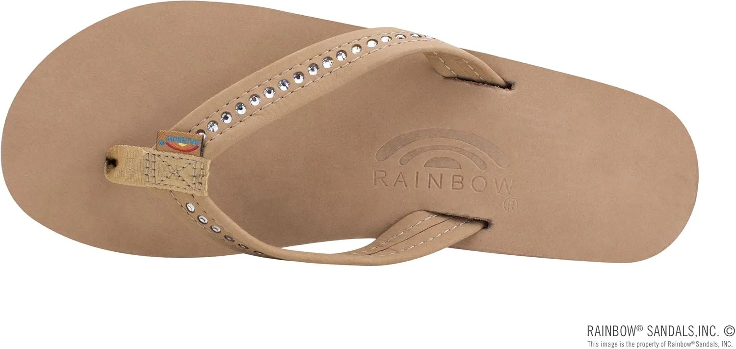 Rainbow Sandals Women's Six Layer Leather Wedge - 3/4" Strap w/Swarovski® Crystals