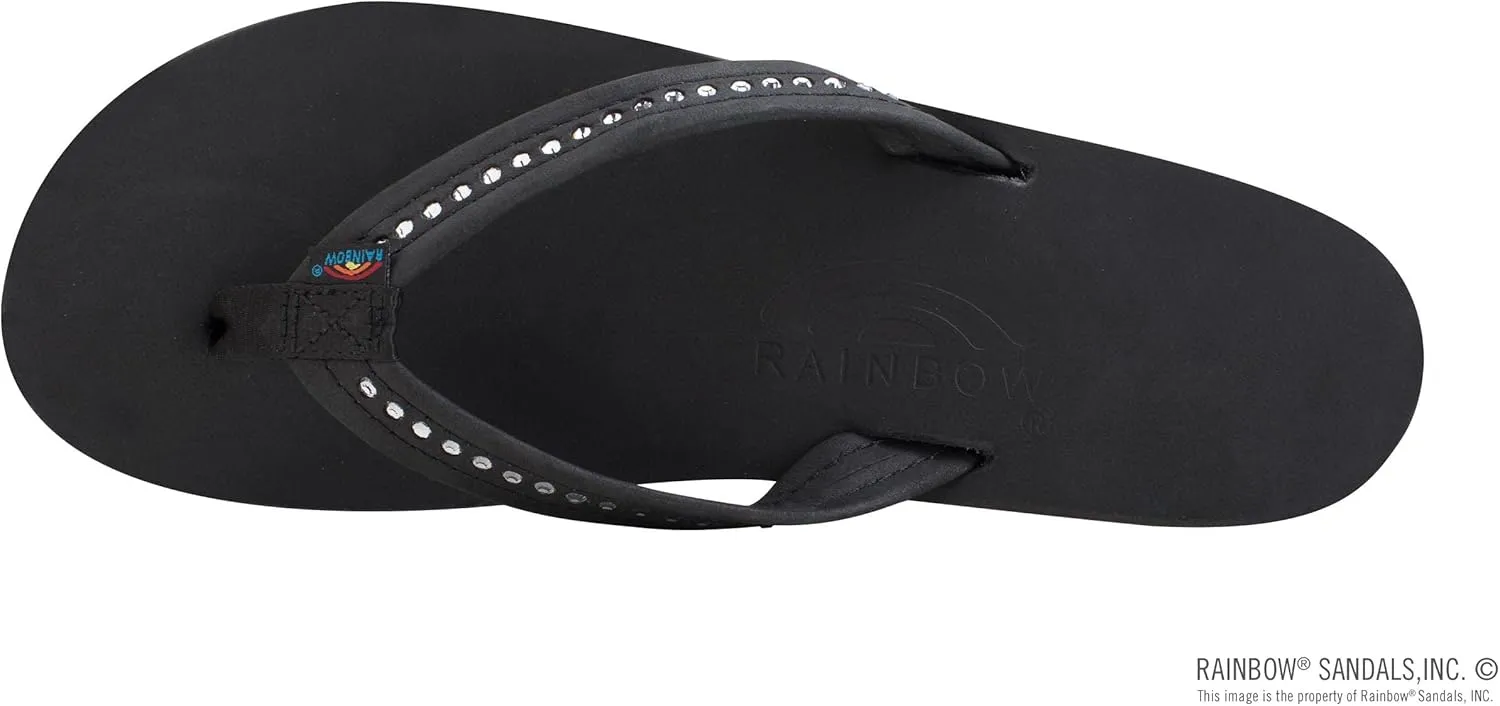 Rainbow Sandals Women's Six Layer Leather Wedge - 3/4" Strap w/Swarovski® Crystals