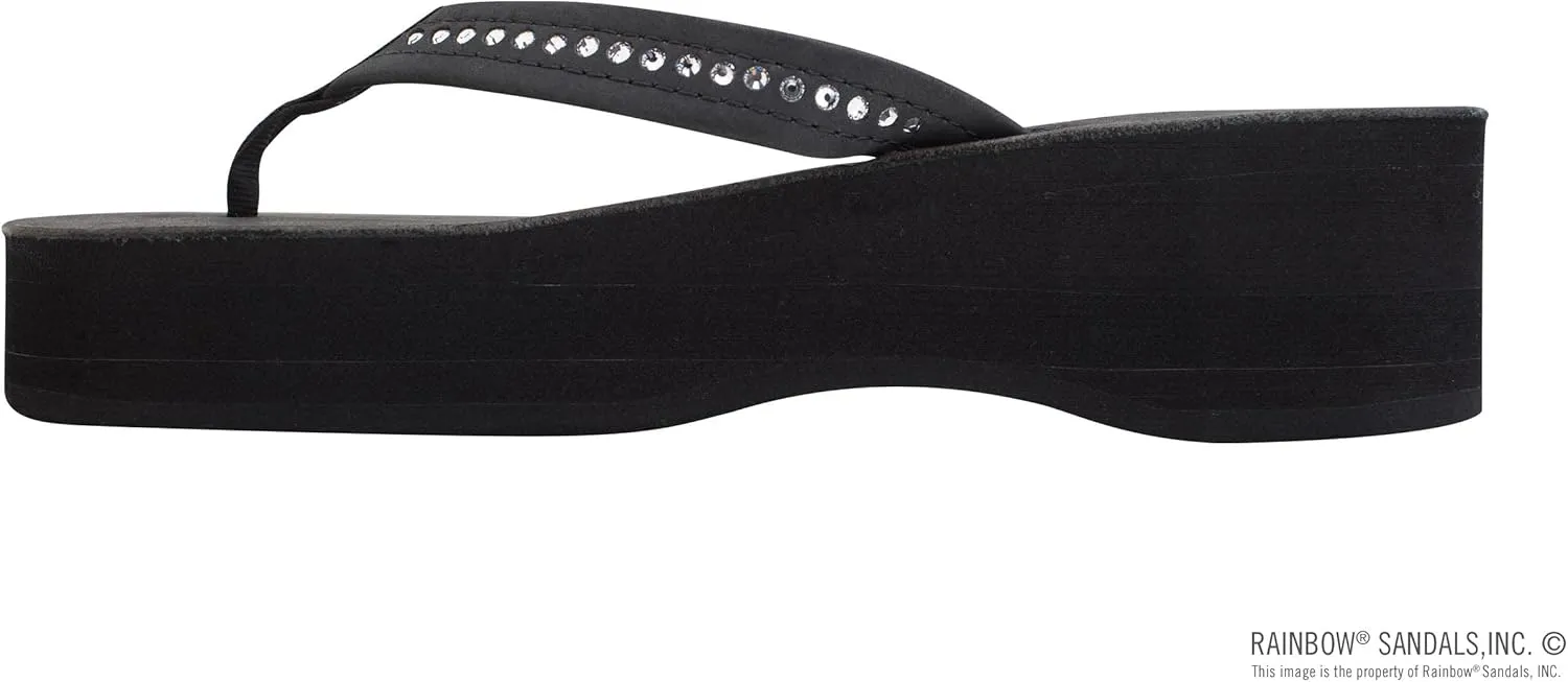 Rainbow Sandals Women's Six Layer Leather Wedge - 3/4" Strap w/Swarovski® Crystals