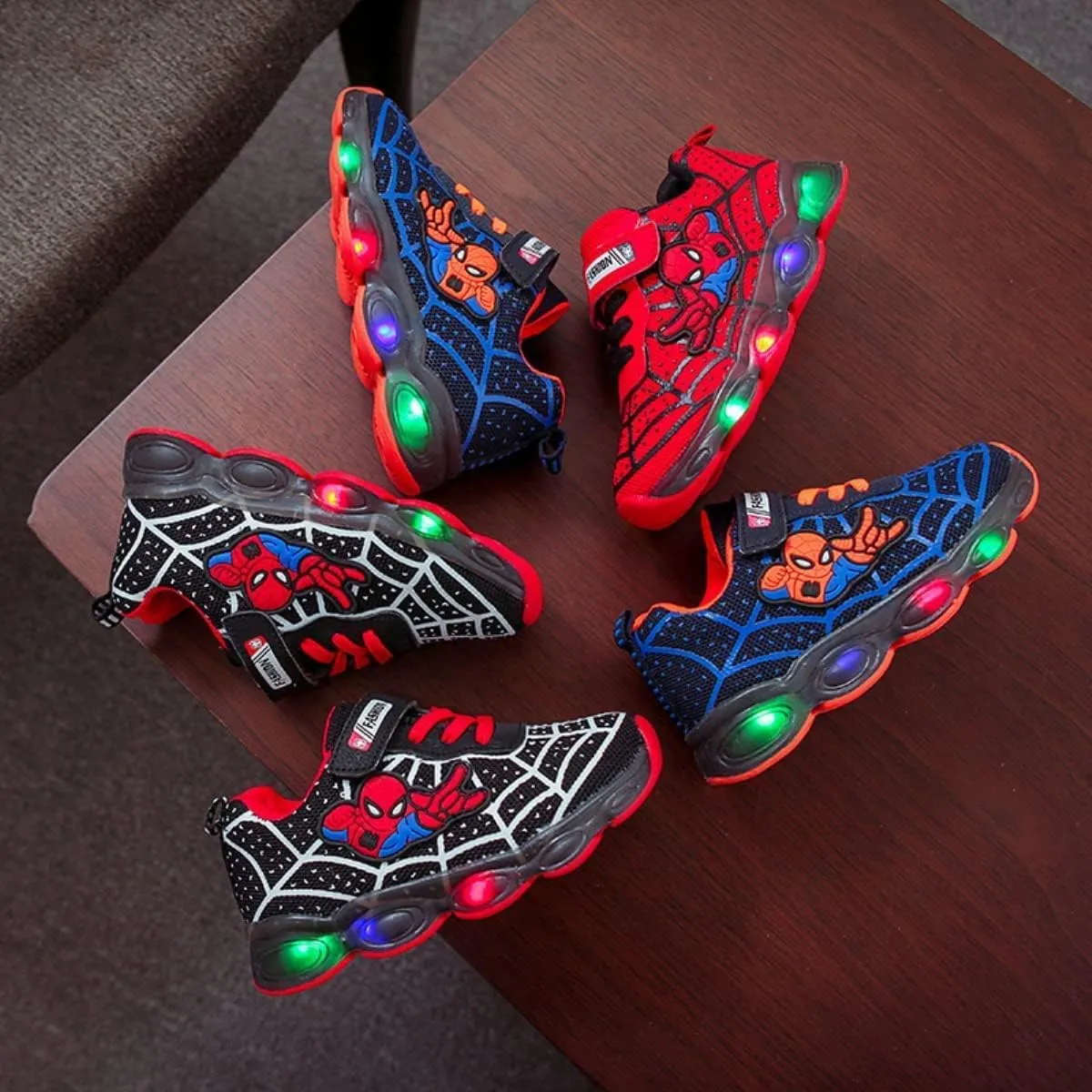 RAYCHY Children's Casual Shoes Boys Breathable Non-Slip Light Sneakers Unisex Luminous Sneakers for Girls Sport Running Shoes