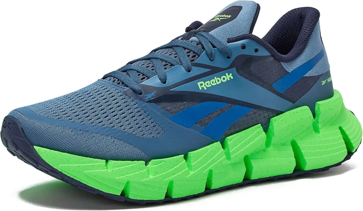 Reebok Floatzig Running Shoes for Men, Shadow/Twilight Blue/Solar Lime, 7
