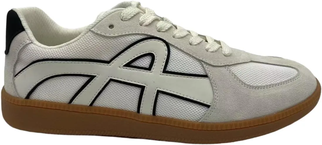 Retro Unisex Casual Sneakers for Men – Classic Low-Top Lace-Up Walking Shoes with Mesh Upper, Suede Accents & Non-Slip Gum Rubber Sole – Lightweight & Breathable Everyday Streetwear Trainers