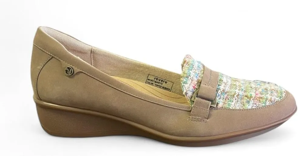 Revere Montmarte Women's Arch Support Loafers – Stylish Premium Leather with Removable Contoured Footbed for Custom Orthotics with Arch Support