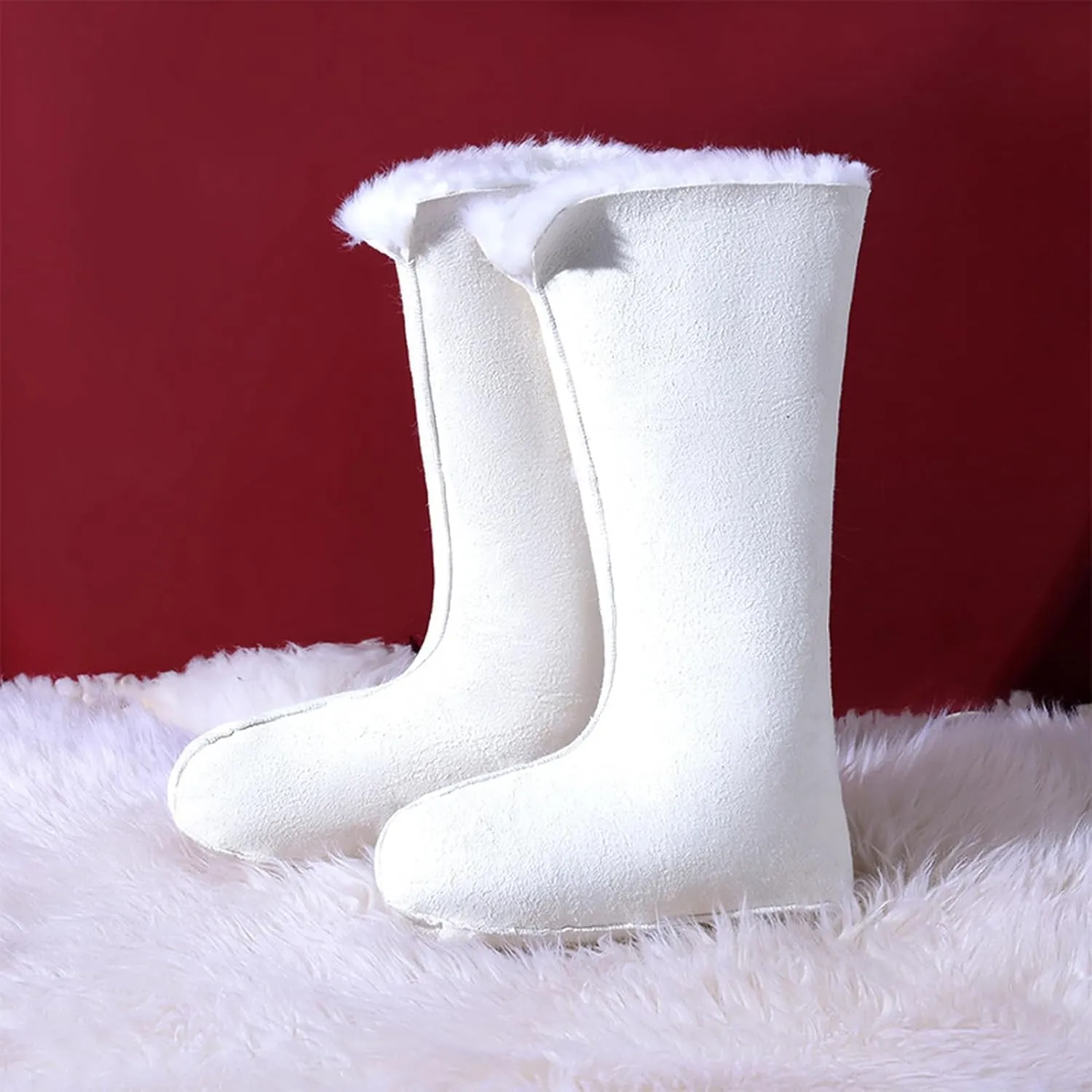 Reyox Women Sheepskin Boot Liners, Thick Warm Wool Fluffy Fleece Replacement Liners for Boots Rainboots