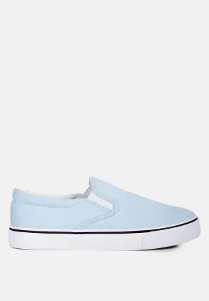 Riddler Light Blue Slip On Canvas Sneakers