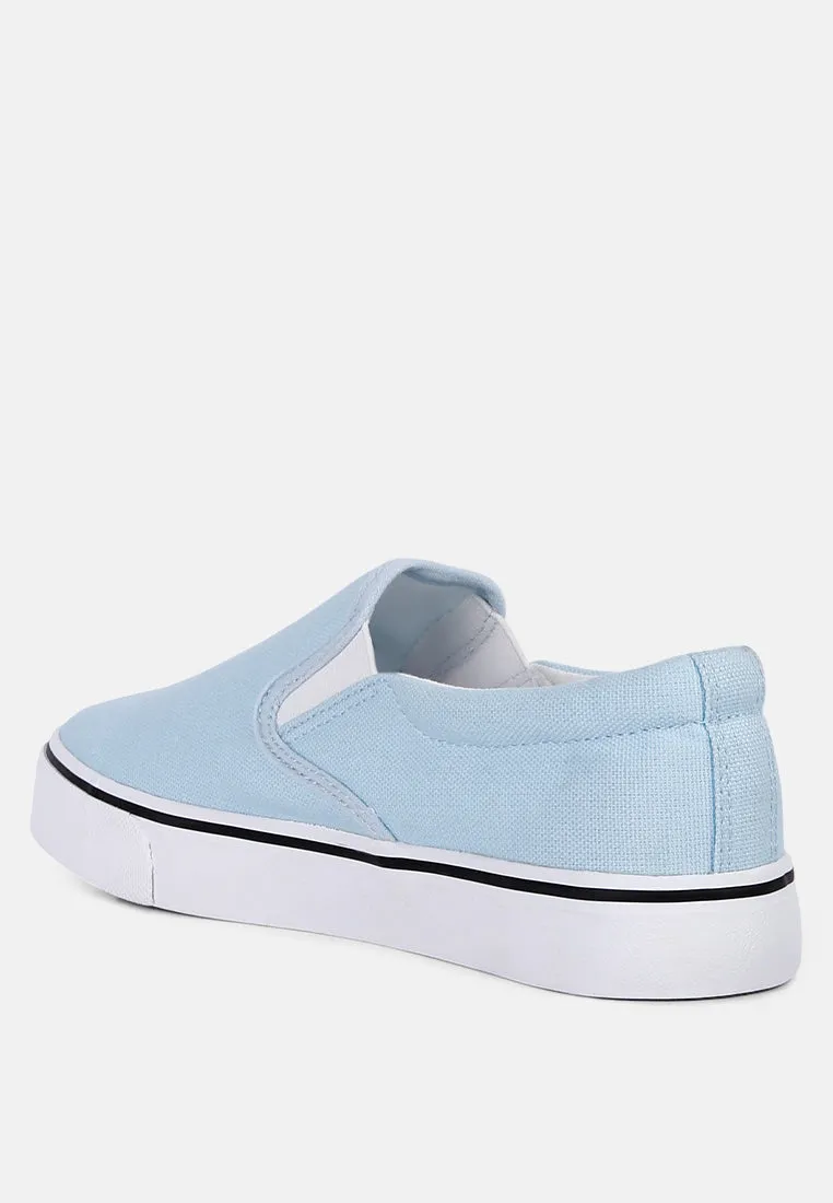 Riddler Light Blue Slip On Canvas Sneakers