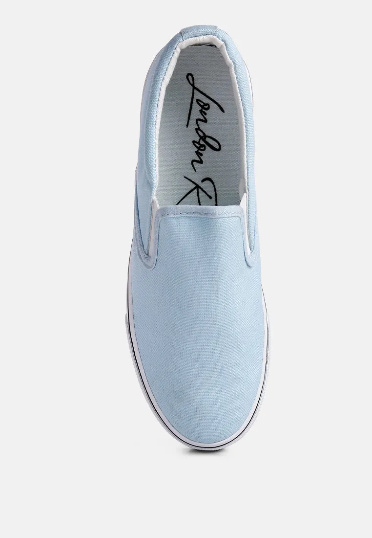 Riddler Light Blue Slip On Canvas Sneakers