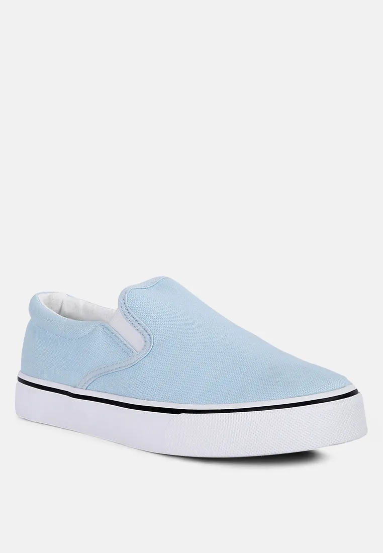 Riddler Light Blue Slip On Canvas Sneakers