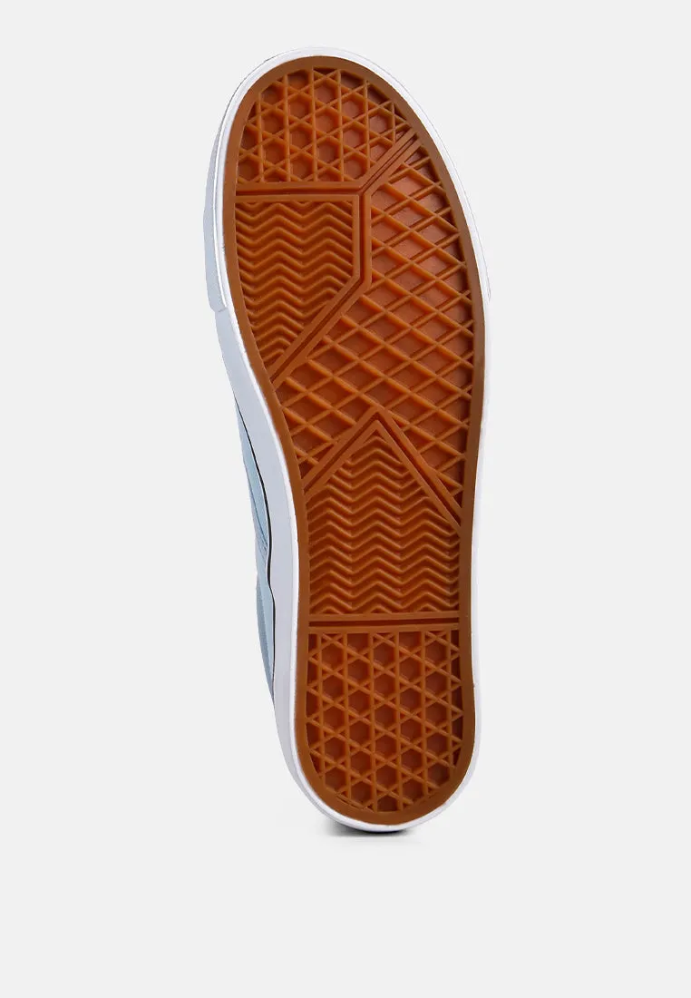 Riddler Light Blue Slip On Canvas Sneakers