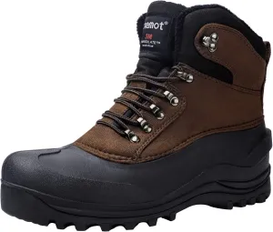 riemot Women's Men's Winter Boots Waterproof Snow Boots Insulated Furry Walking Mucker Yard Boots Warm Anti-Slip Ankle Hiking Skiing Boots Black Brown Grey Purple