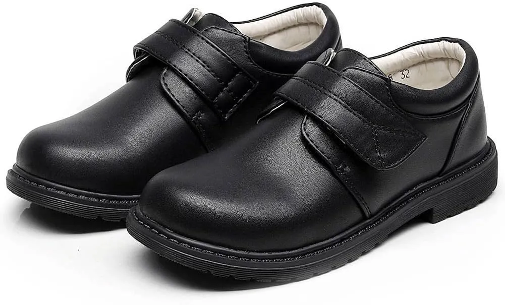 rismart Boys' Hook - Loop Formal Prince Round Toe Oxfords Dress Shoes