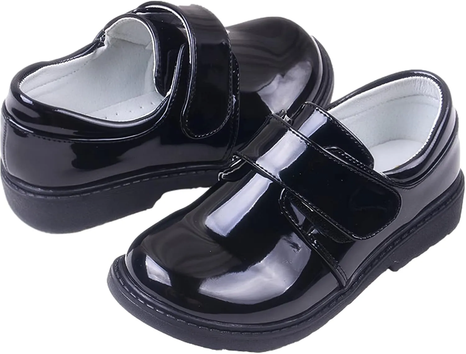 rismart Boys' Hook - Loop Formal Prince Round Toe Oxfords Dress Shoes