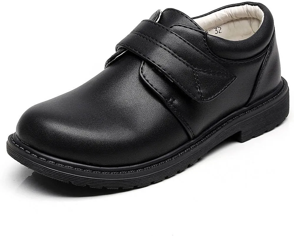 rismart Boys' Hook - Loop Formal Prince Round Toe Oxfords Dress Shoes