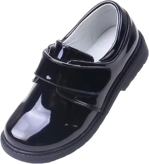 rismart Boys' Hook - Loop Formal Prince Round Toe Oxfords Dress Shoes