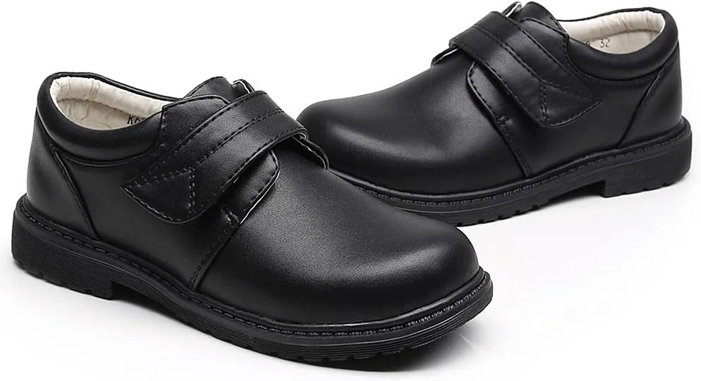 rismart Boys' Hook - Loop Formal Prince Round Toe Oxfords Dress Shoes