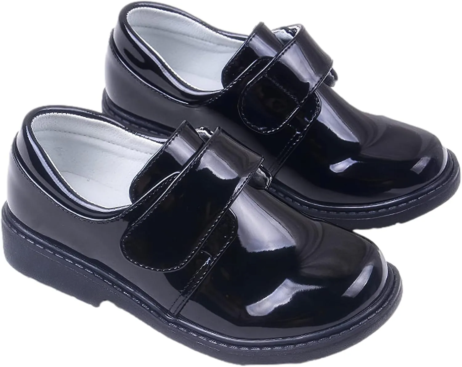 rismart Boys' Hook - Loop Formal Prince Round Toe Oxfords Dress Shoes