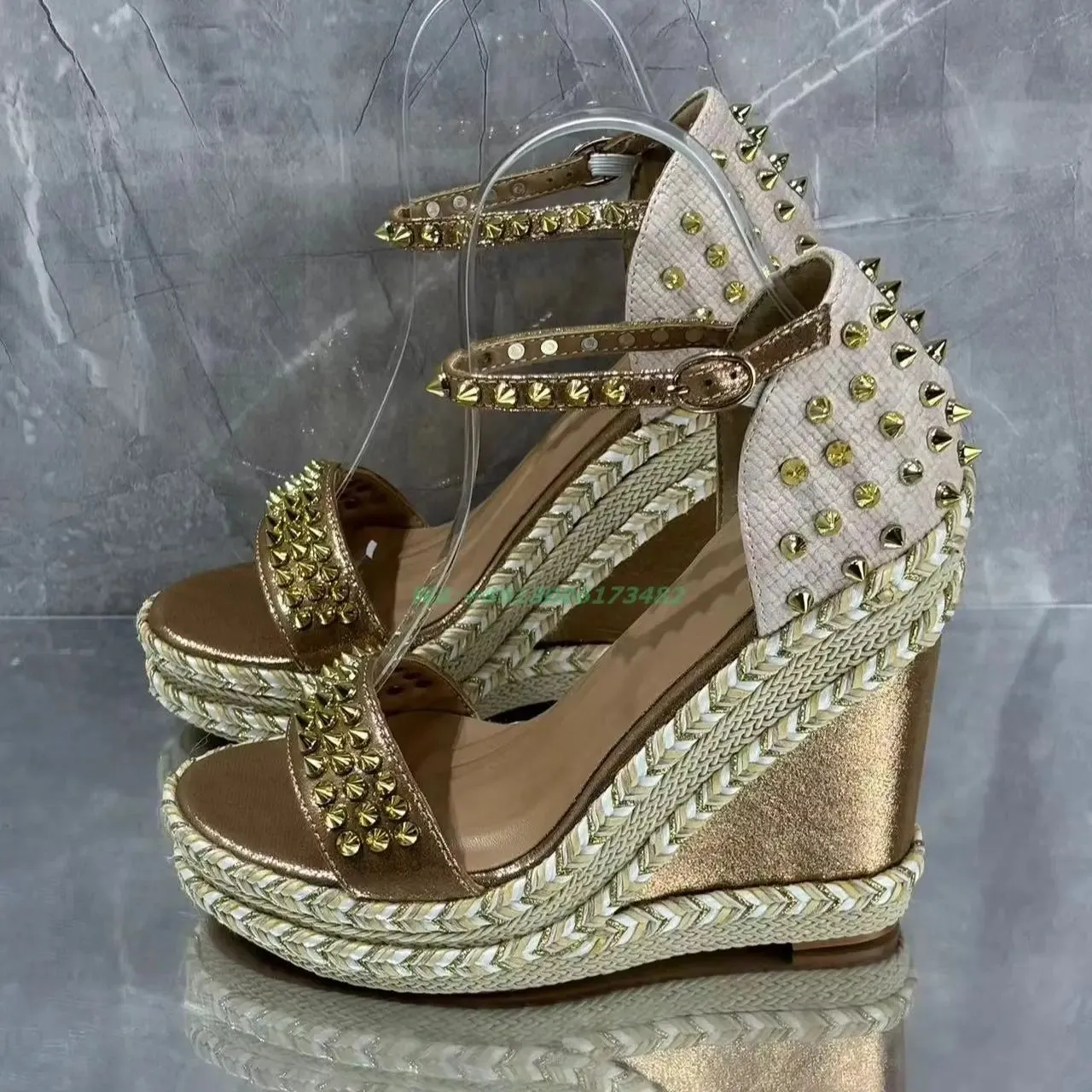 Rivet Glam Ankle Strap Sandals