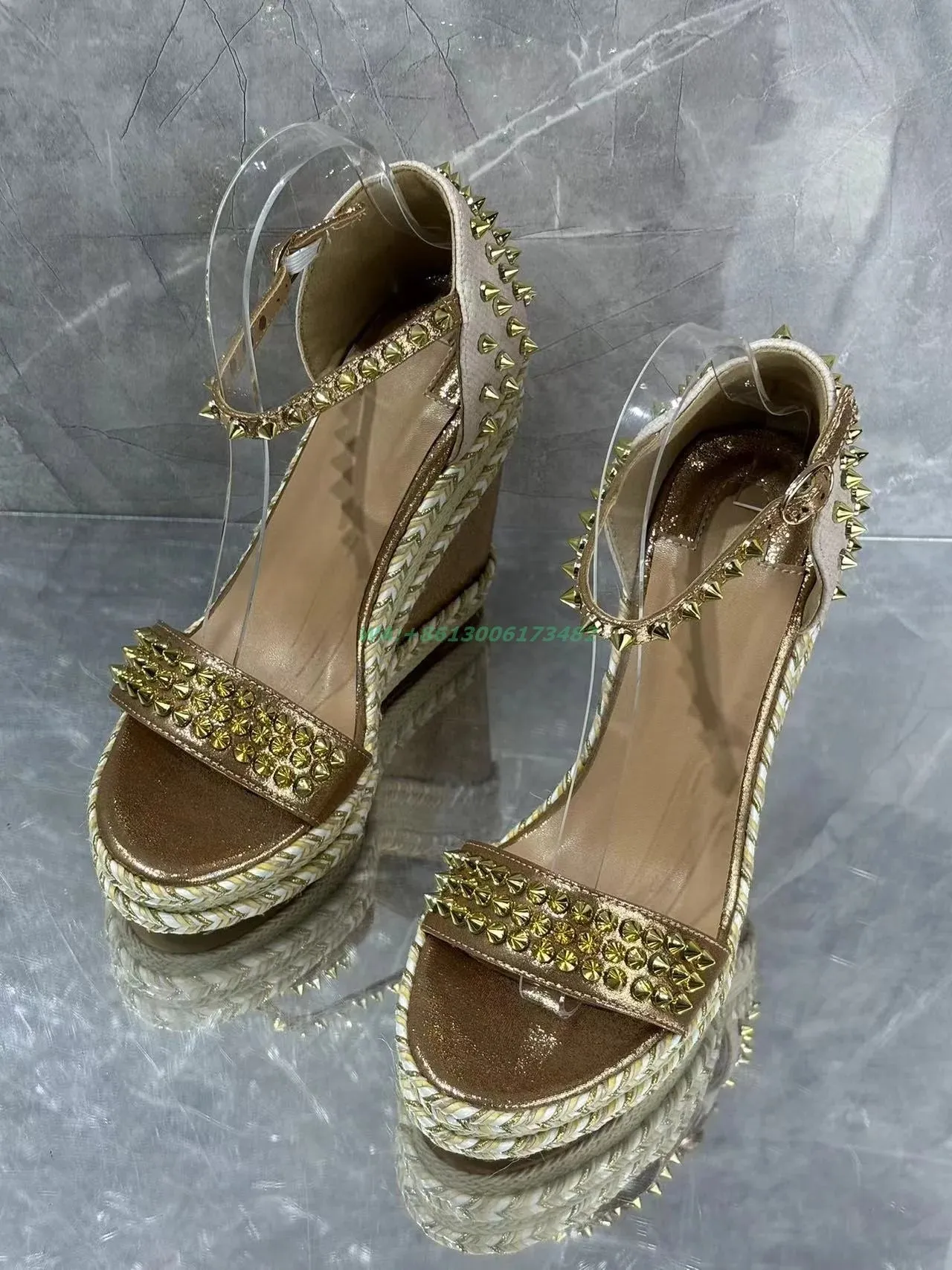 Rivet Glam Ankle Strap Sandals