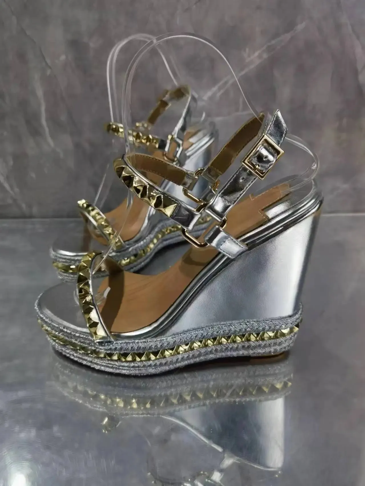 Rivet Glam Ankle Strap Sandals