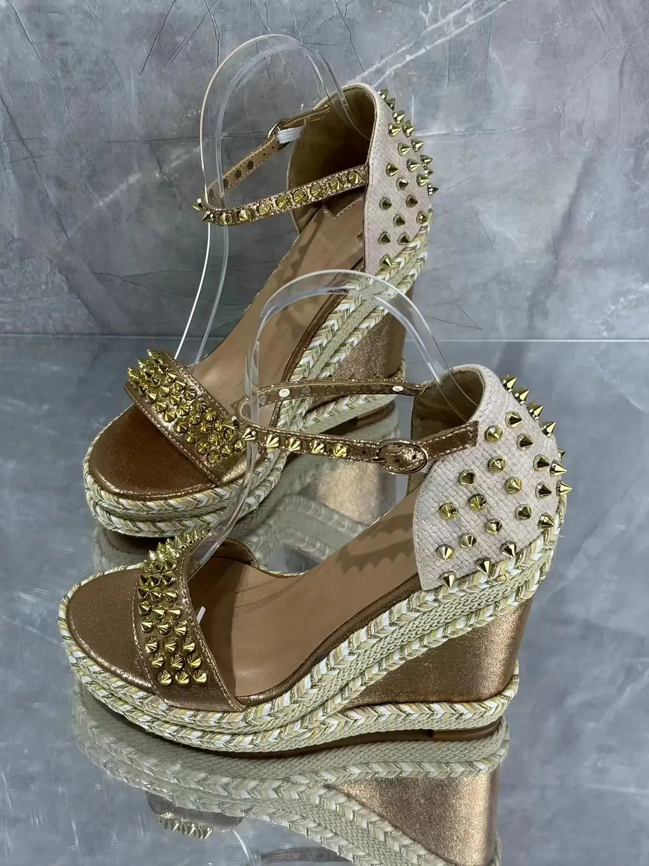 Rivet Glam Ankle Strap Sandals