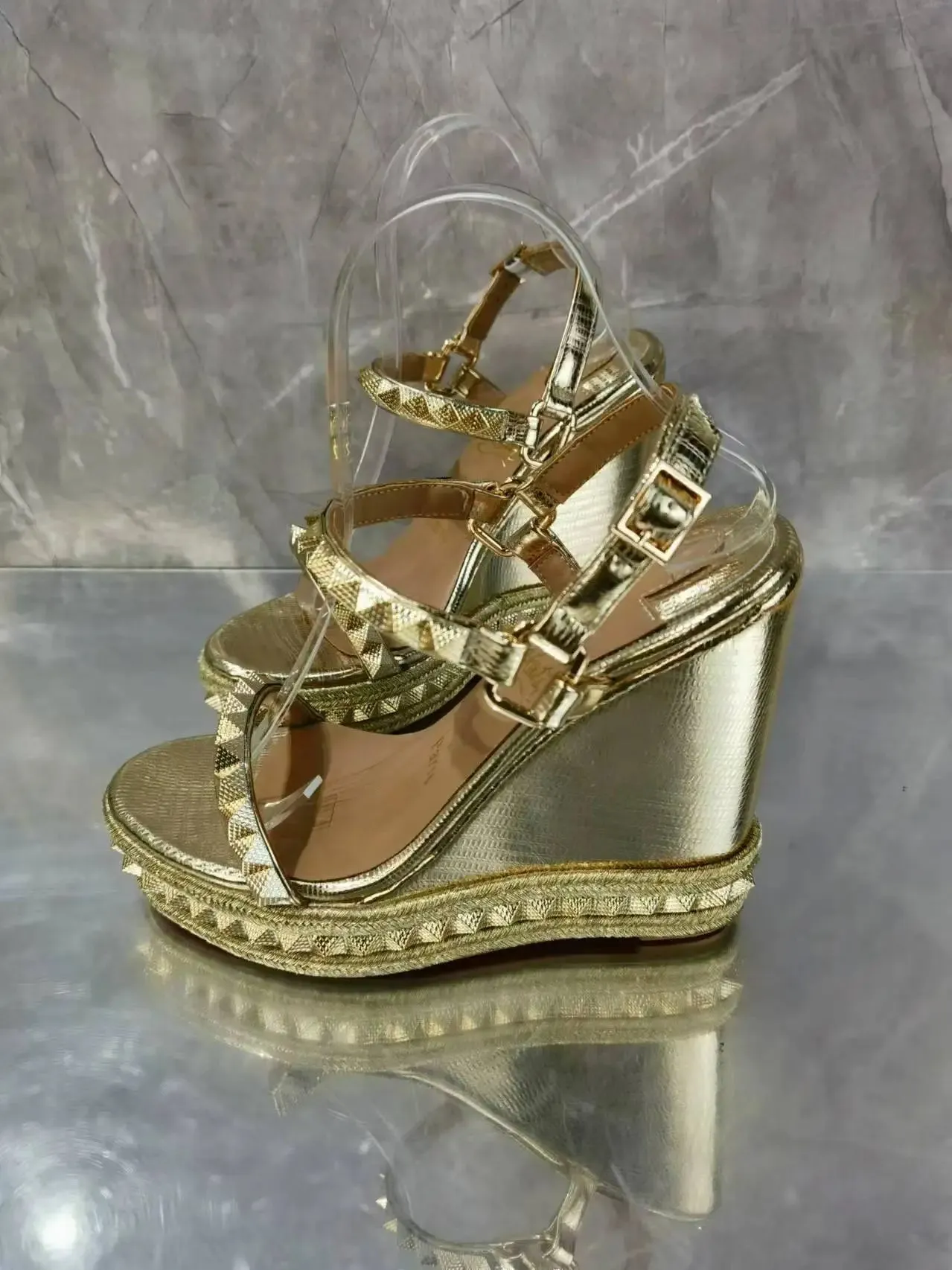 Rivet Glam Ankle Strap Sandals