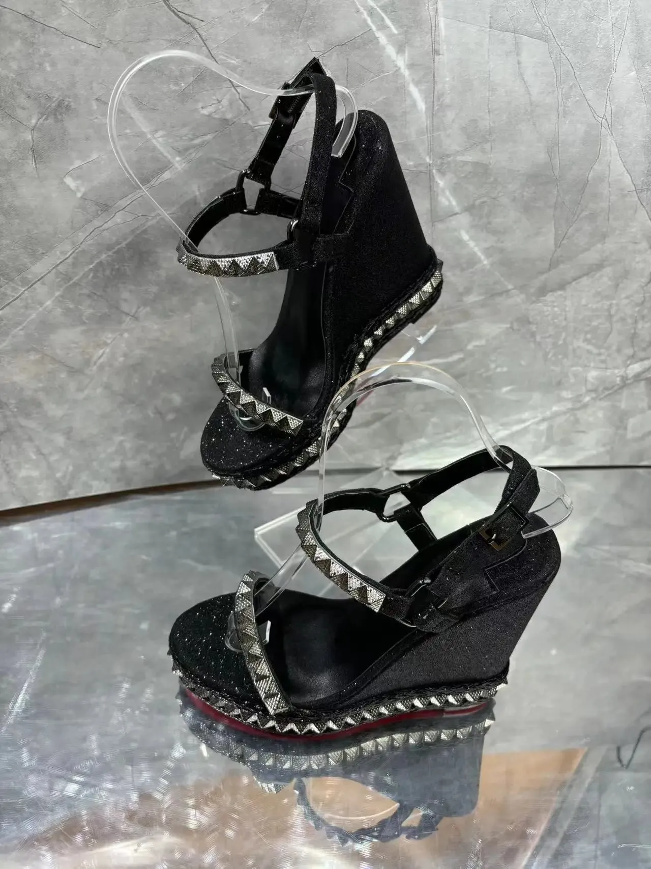 Rivet Glam Ankle Strap Sandals