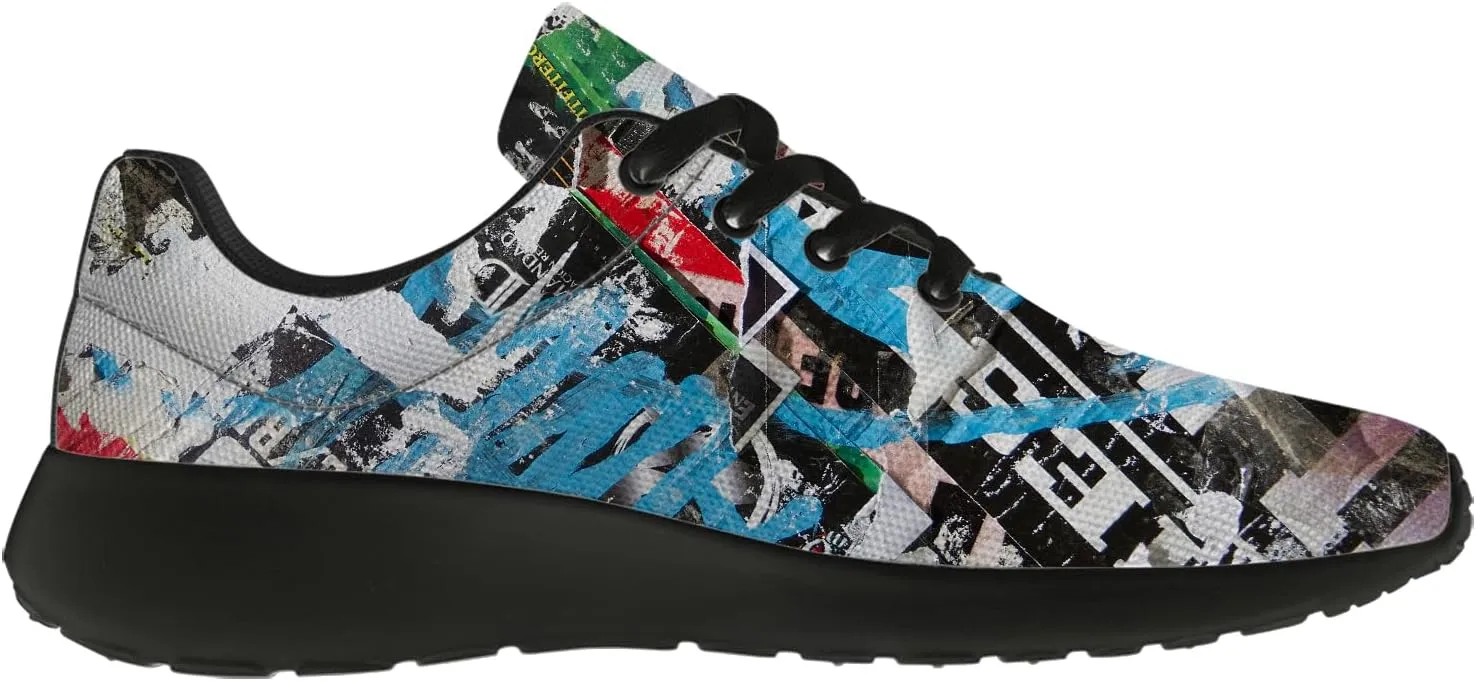 Running Shoes for Women Men Graffiti Print Shoes Tennis Sneakers Gifts for Women Men