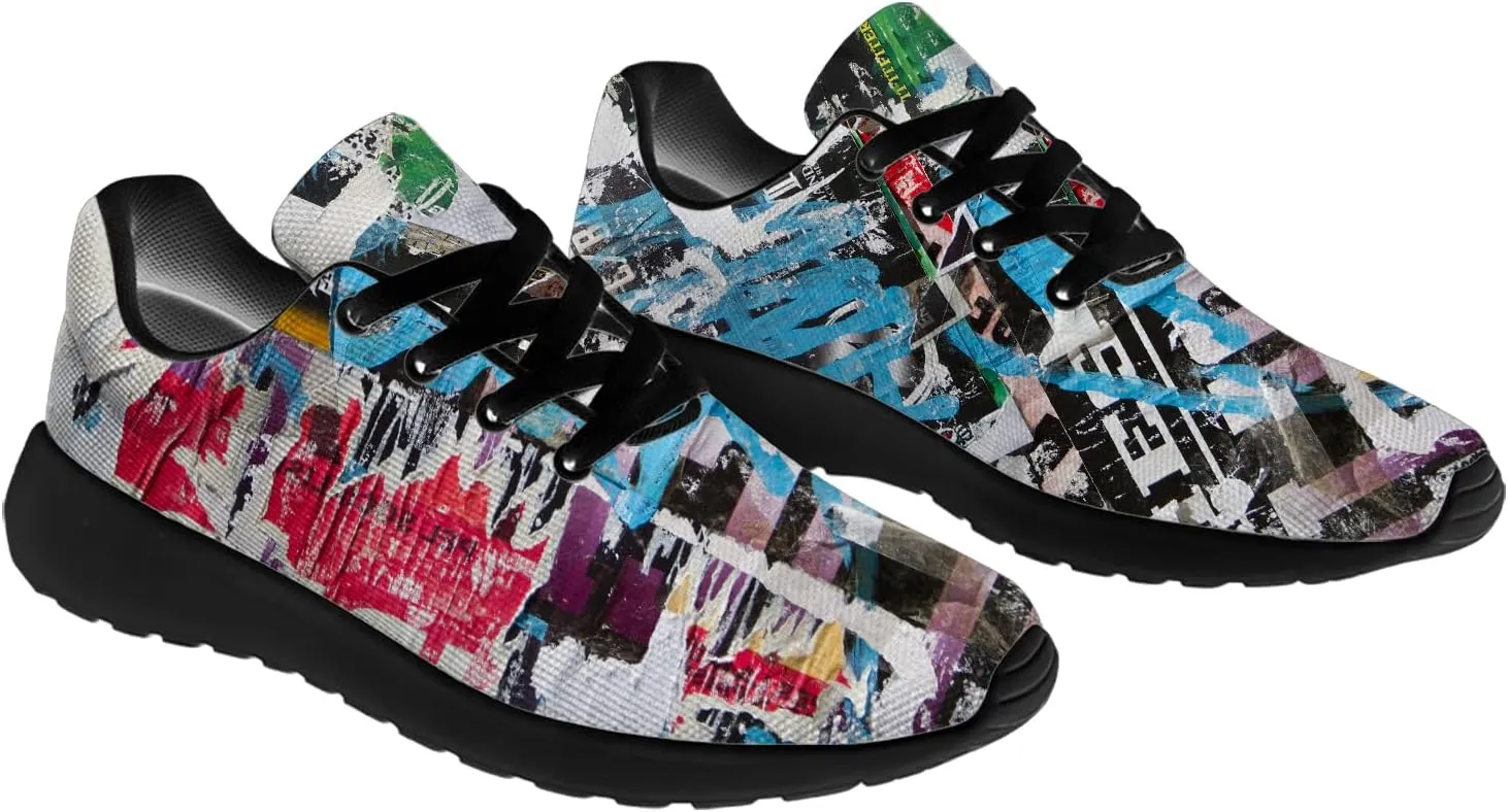 Running Shoes for Women Men Graffiti Print Shoes Tennis Sneakers Gifts for Women Men