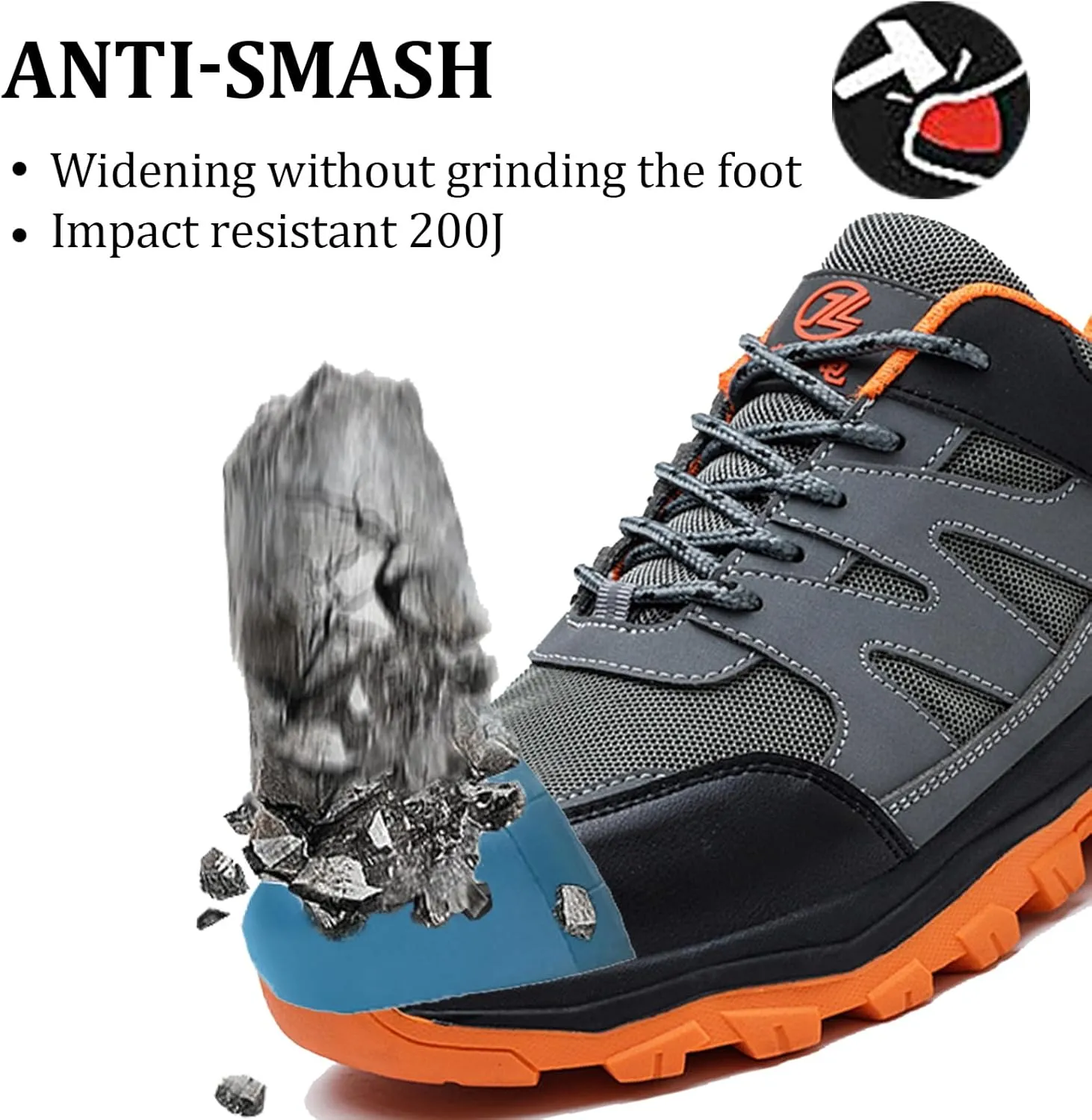 Safety Shoes for Women Men Lightweight Steel Toe Cap Trainers Work Breathable Safety Boots Non Slip Sneakers
