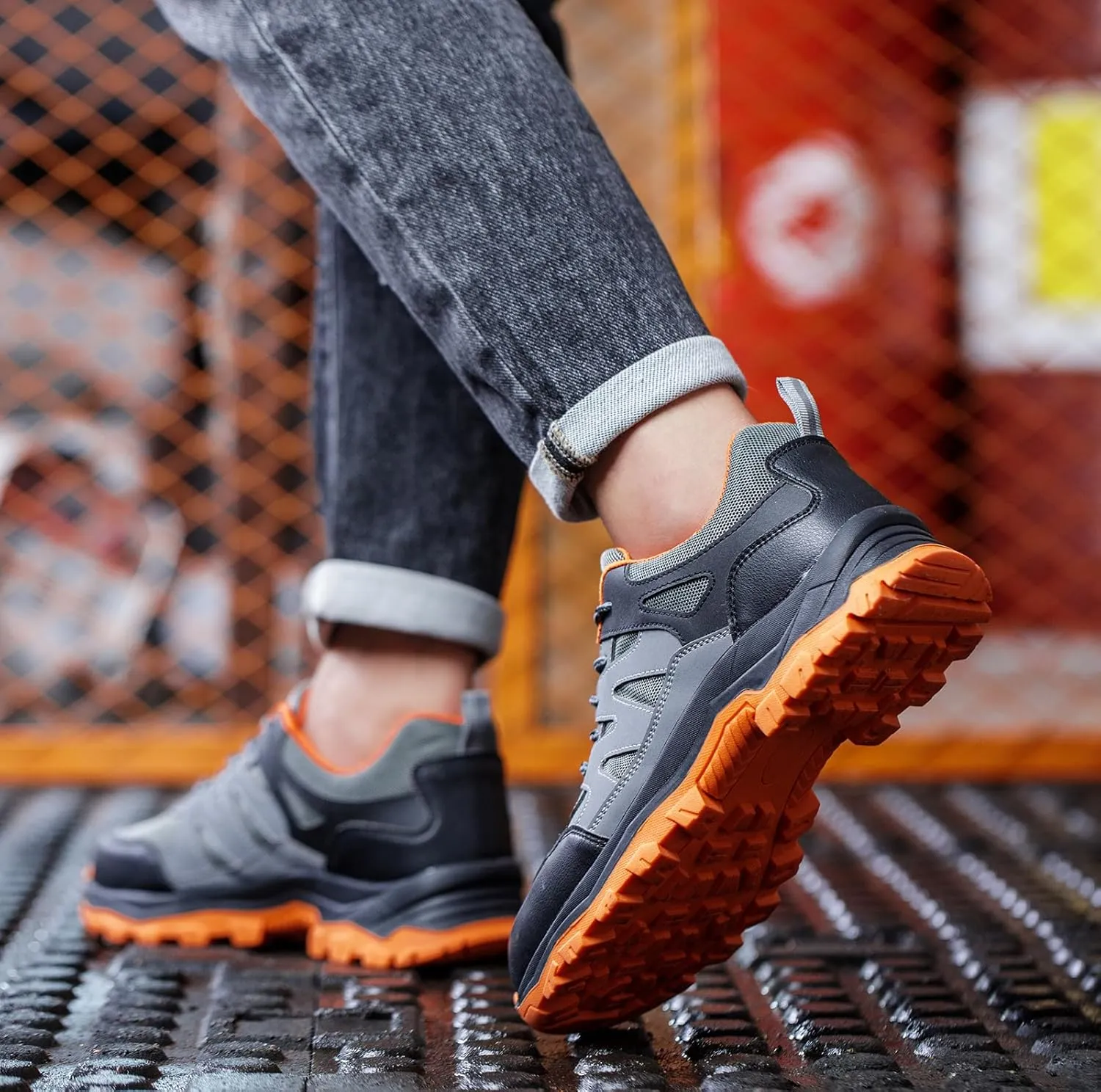 Safety Shoes for Women Men Lightweight Steel Toe Cap Trainers Work Breathable Safety Boots Non Slip Sneakers