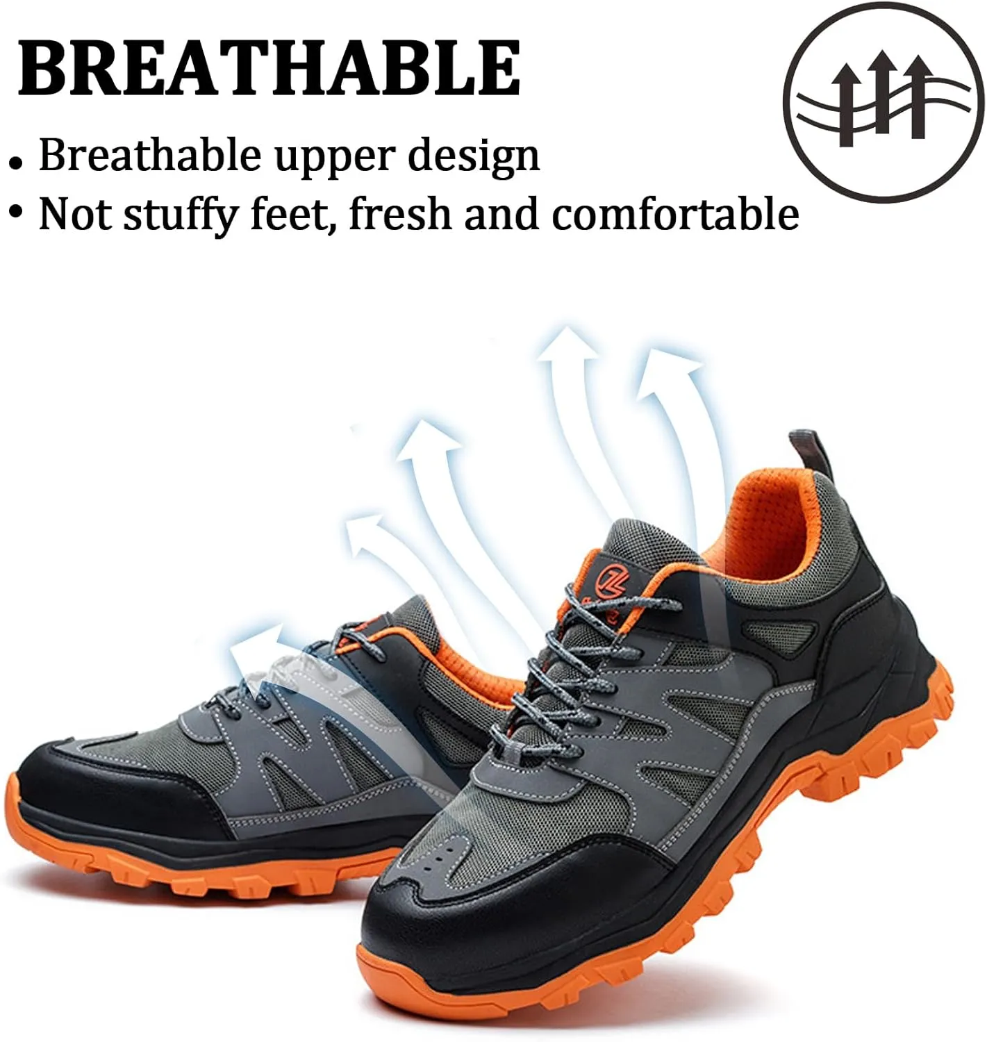 Safety Shoes for Women Men Lightweight Steel Toe Cap Trainers Work Breathable Safety Boots Non Slip Sneakers