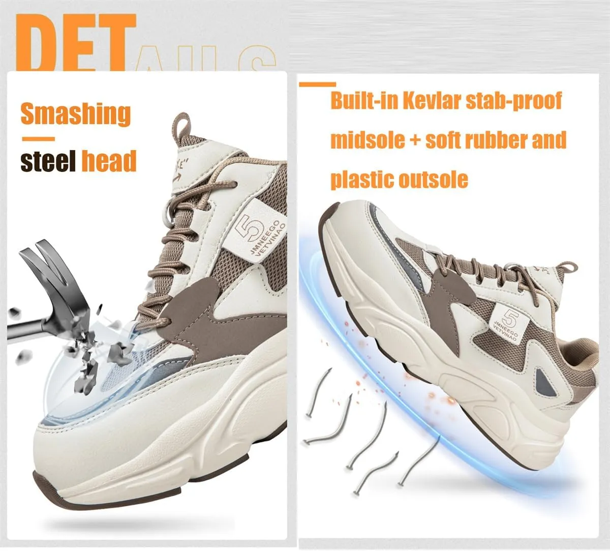 Safety Trainers Women's Steel Toe Cap Work Shoes Lightweight Safety Shoes