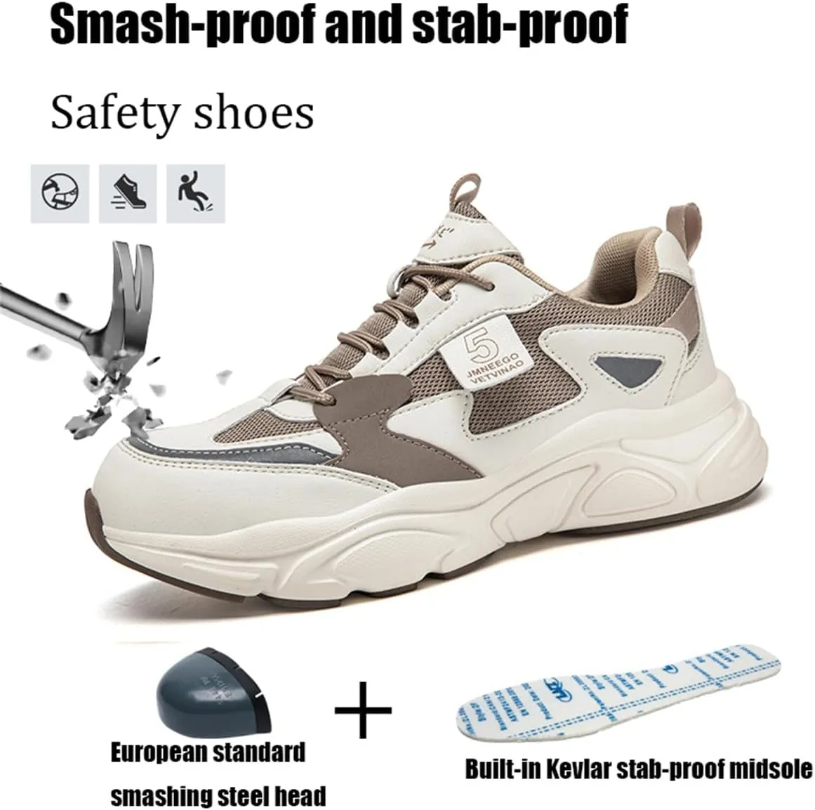 Safety Trainers Women's Steel Toe Cap Work Shoes Lightweight Safety Shoes