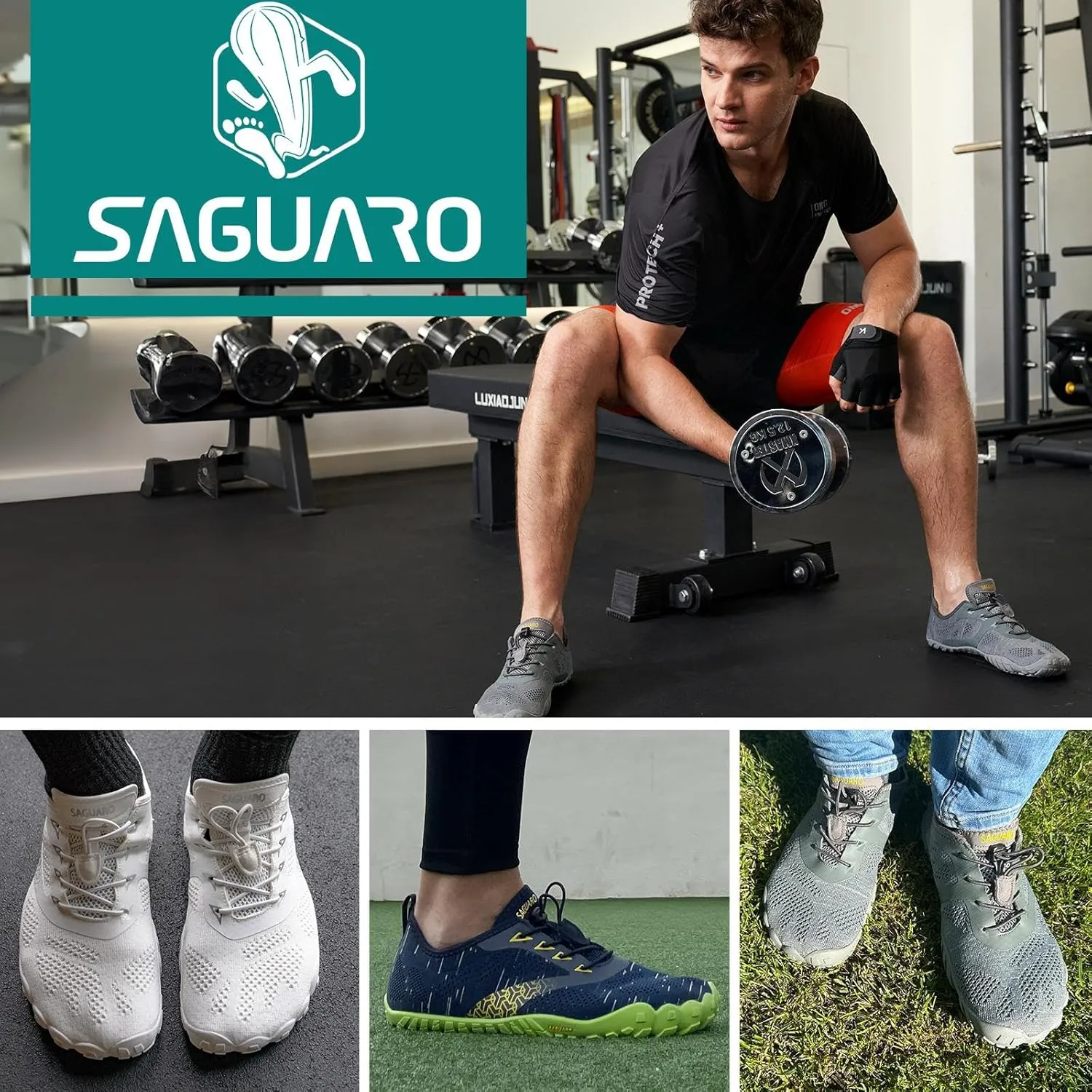 SAGUARO Womens Mens Barefoot Shoes Minimalist Trail Runner Wide Toe Box Zero Drop Outdoor Cross Training Shoe