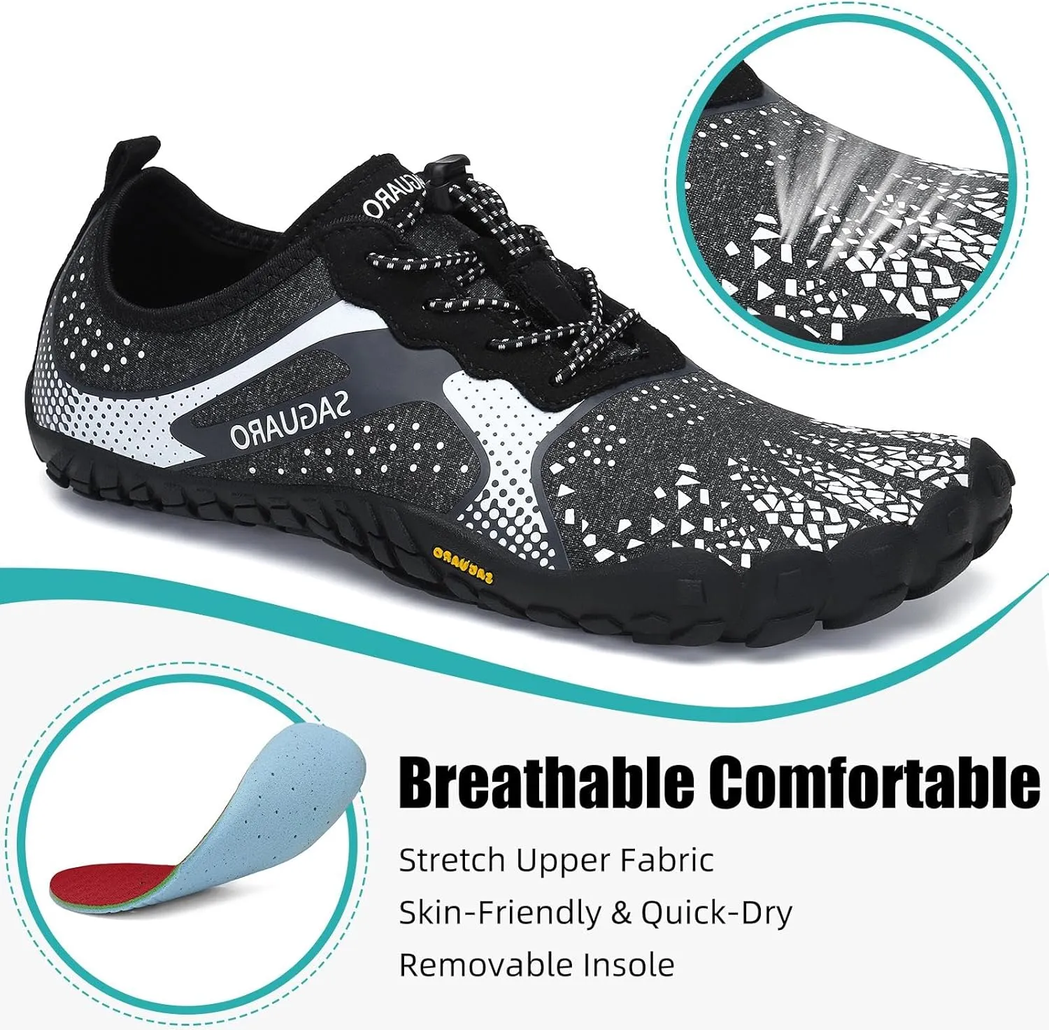 SAGUARO Womens Mens Barefoot Shoes Minimalist Trail Runner Wide Toe Box Zero Drop Outdoor Cross Training Shoe