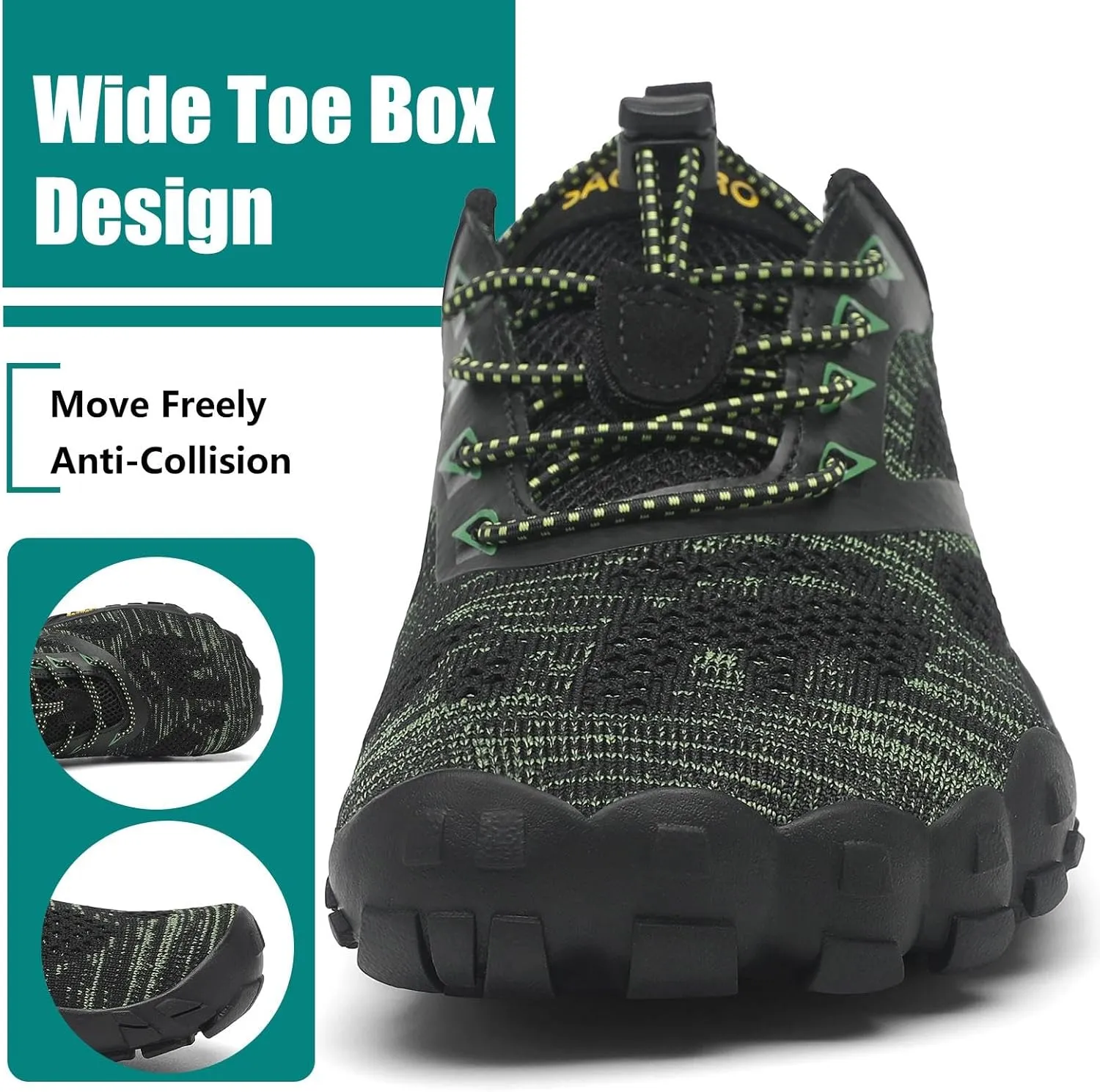 SAGUARO Womens Mens Barefoot Shoes Minimalist Trail Runner Wide Toe Box Zero Drop Outdoor Cross Training Shoe