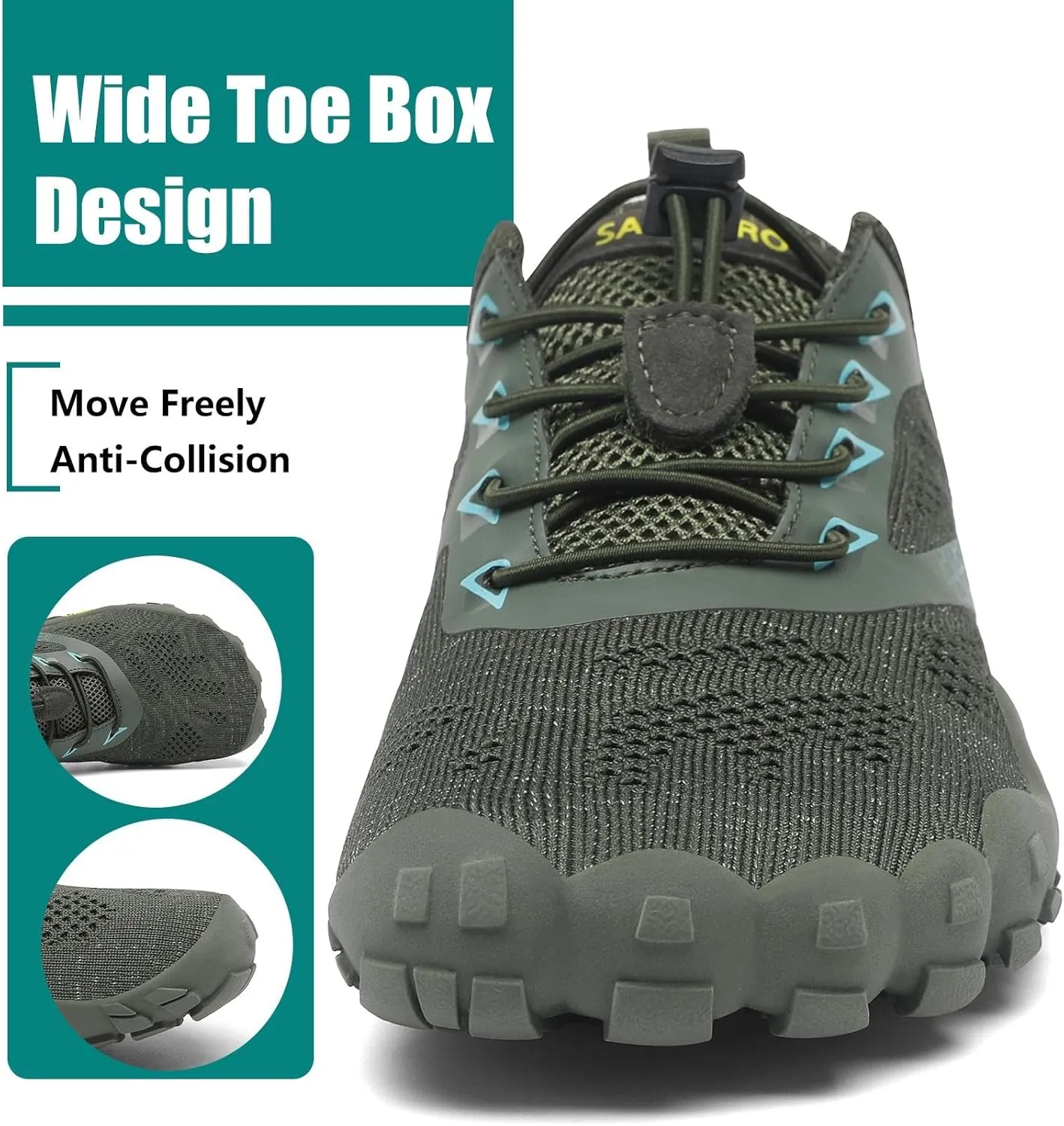 SAGUARO Womens Mens Barefoot Shoes Minimalist Trail Runner Wide Toe Box Zero Drop Outdoor Cross Training Shoe