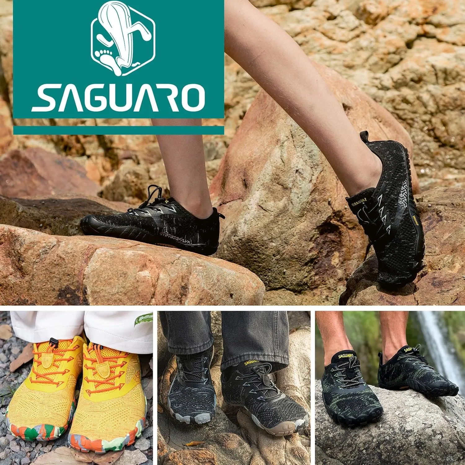 SAGUARO Womens Mens Barefoot Shoes Minimalist Trail Runner Wide Toe Box Zero Drop Outdoor Cross Training Shoe
