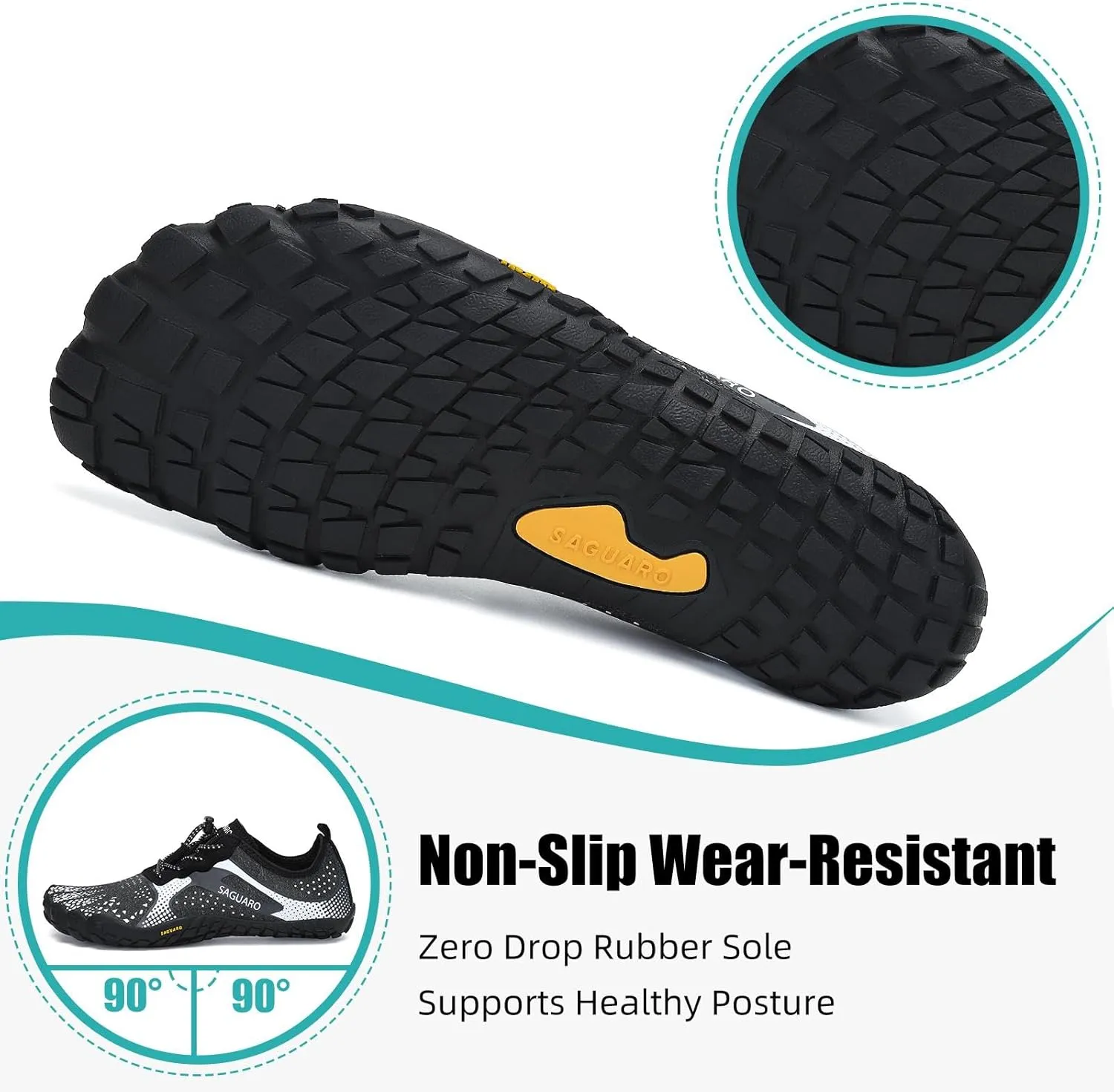 SAGUARO Womens Mens Barefoot Shoes Minimalist Trail Runner Wide Toe Box Zero Drop Outdoor Cross Training Shoe