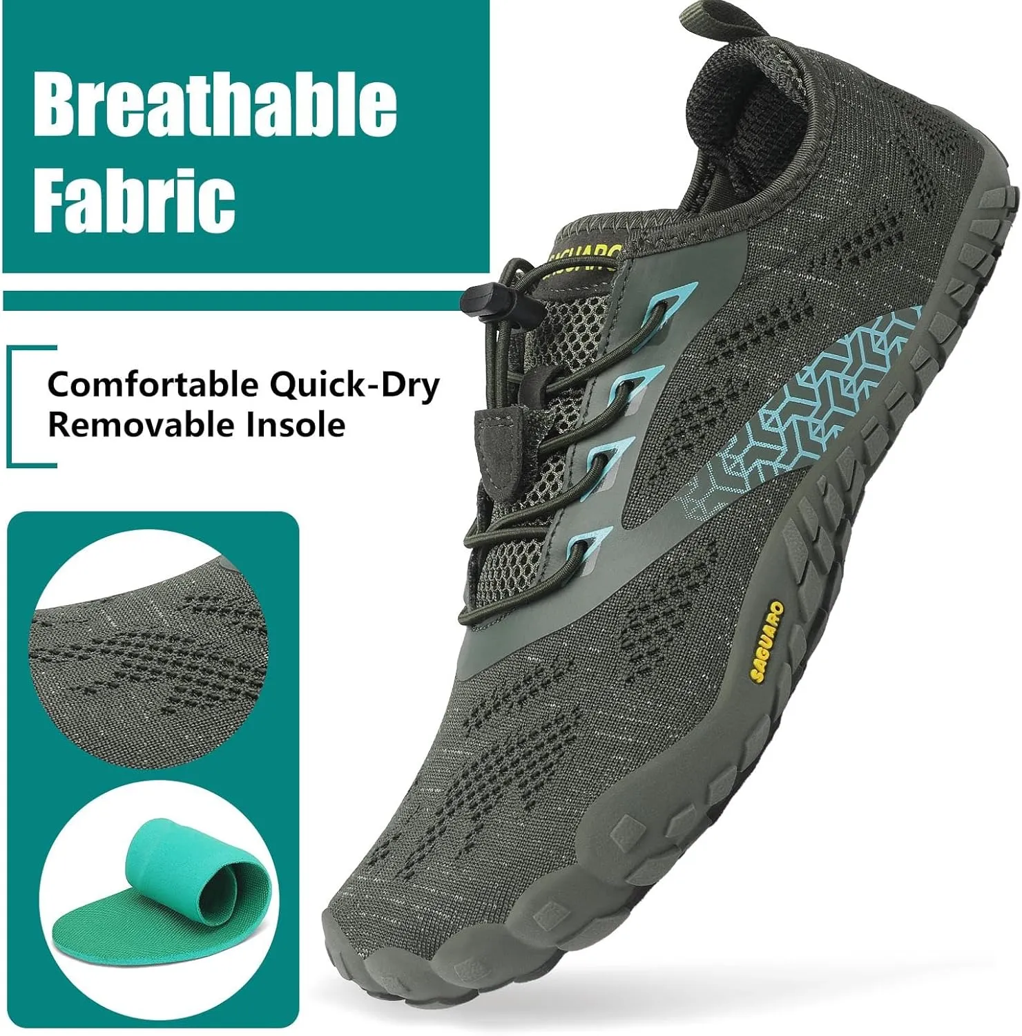 SAGUARO Womens Mens Barefoot Shoes Minimalist Trail Runner Wide Toe Box Zero Drop Outdoor Cross Training Shoe