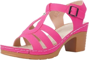 Sandals Womens Summer Wedge Comfort Ankle Strap Walking Shoes Platform Beach Boho Open Toe Sandals for Women